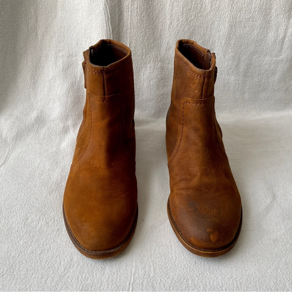 Franco Sarto - distressed leather booties / ankle boots - size 7 - Picture 2 of 10